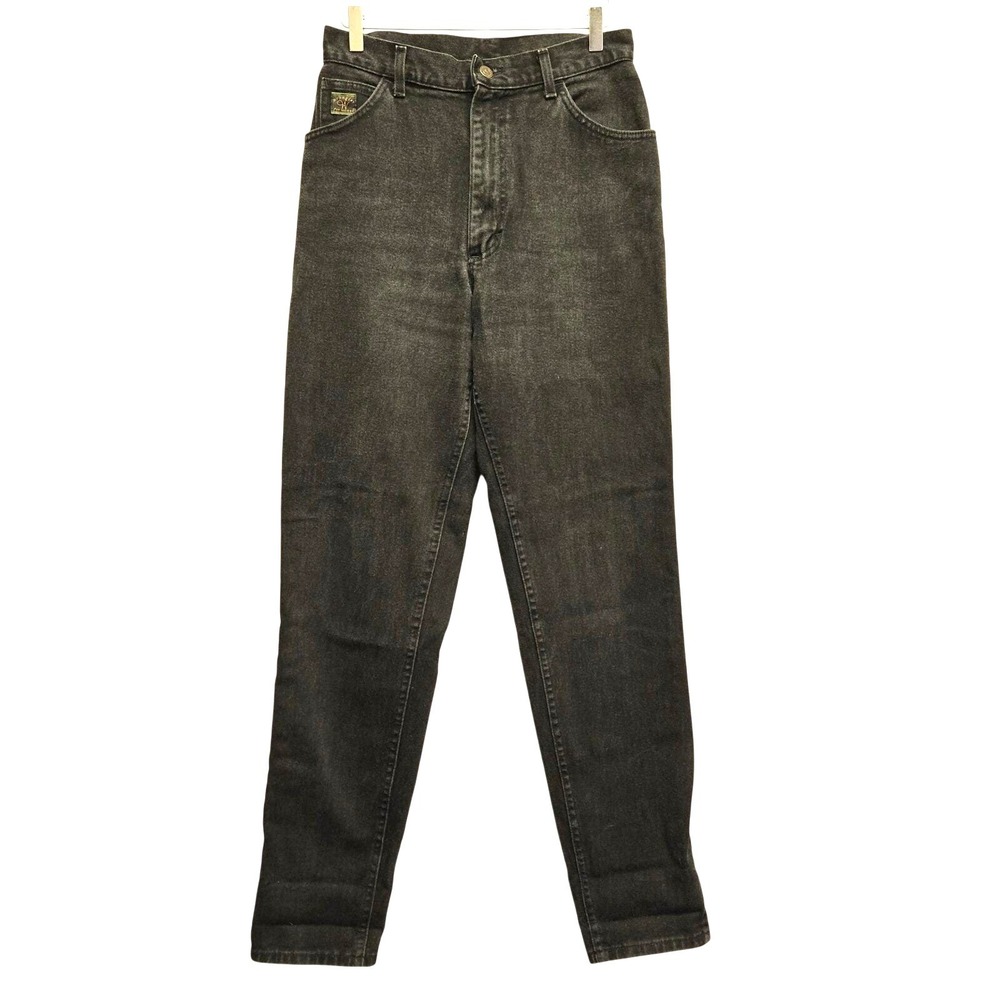 Wrangler Vintage Jeans High Rise Tapered Mom 26 Black Cotton Made in USA 26x31